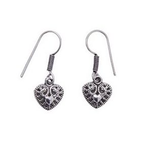 Silver Hanging Heart Earring, Get 10% Instant Discount.