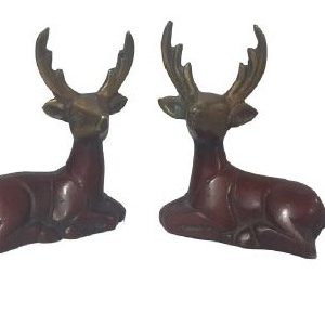 Handcrafted Set Of Two Brass Deer's symbolic of speed and agility