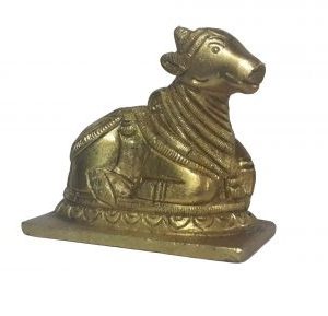 Handcrafted Nandi Brass Statue Symbol Of Trust.