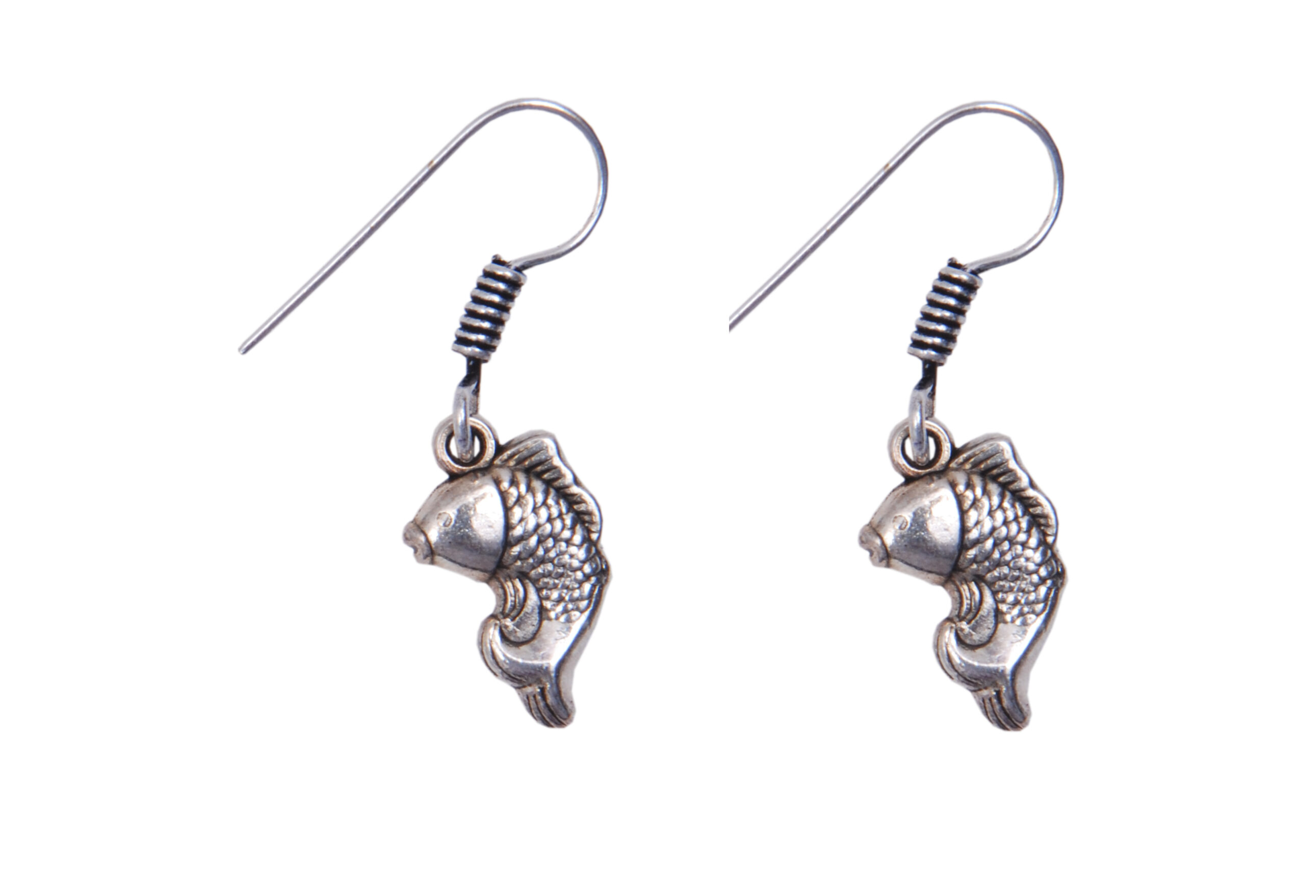 Sterling Silver Fish Earrings, Made From Vintage Spoon Earrings