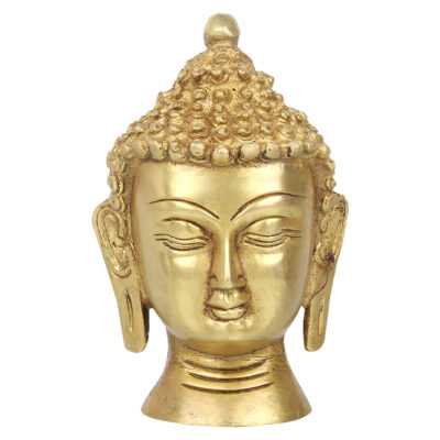 Handcrafted Brass Buddha Face Statue/Idol for Calmness.