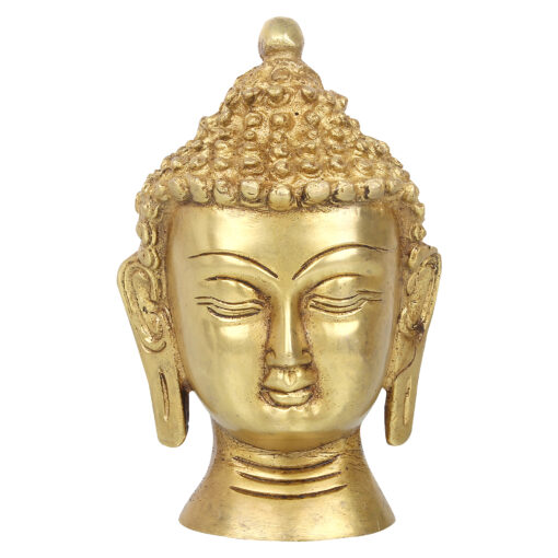 Handcrafted Brass Buddha Face Statue/Idol for Calmness.