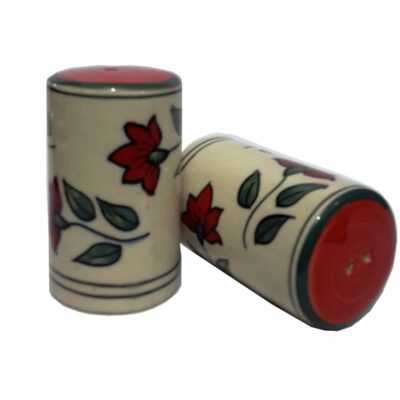 Buy Red Flowered Salt & Pepper Shaker Set Of 2