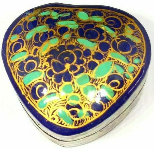 Paper Machie Metal Vintage Jewelry Box Case