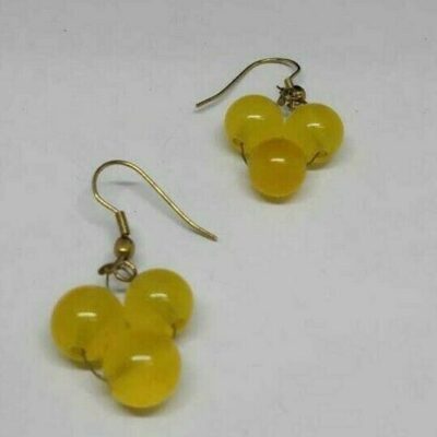 Handcrafted Yellow Jade Earrings