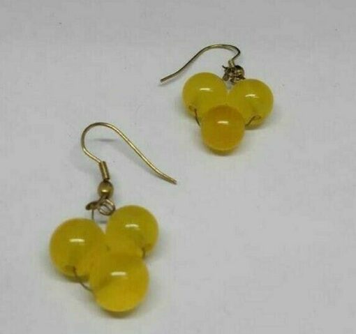 Handcrafted Yellow Jade Earrings