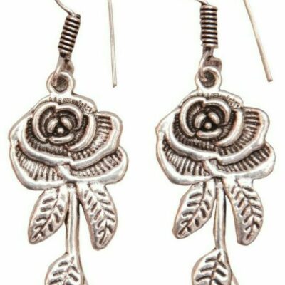 Handcrafted Rose Silver Earring