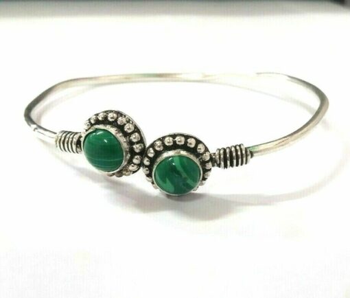 Handmade Green Jade Lava Turquoise Bracelet