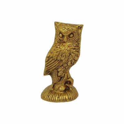 Brass Sitting Owl Statue
