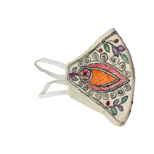 Handmade Beautiful Cotton Mask theme Madhubani painting