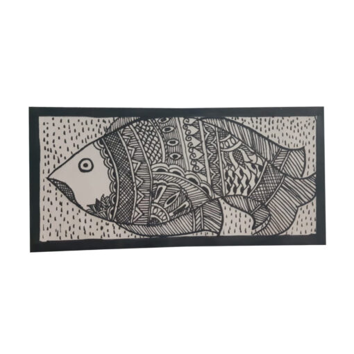 Madhubani Handmade Fish Painting Mithila Folk Art.