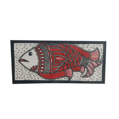 Handmade Madhubani Fish Art Painting Decor Gift