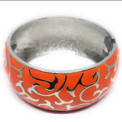 Handcrafted Orange Metal Bracelet For Women's.