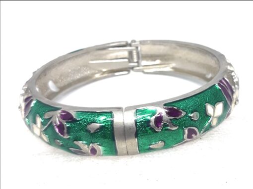 Beautifully Handcrafted Green Metal Bracelet For Women's.