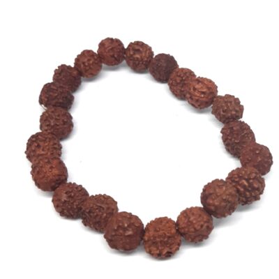 Brown stretchable Rudraksha Bracelet for Unisex.