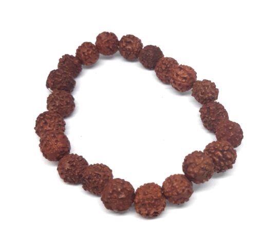 Brown stretchable Rudraksha Bracelet for Unisex.