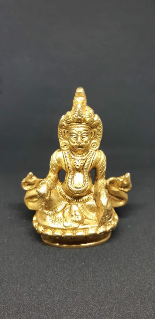 Golden Brass Kuber Statue Idol God Of Wealth.