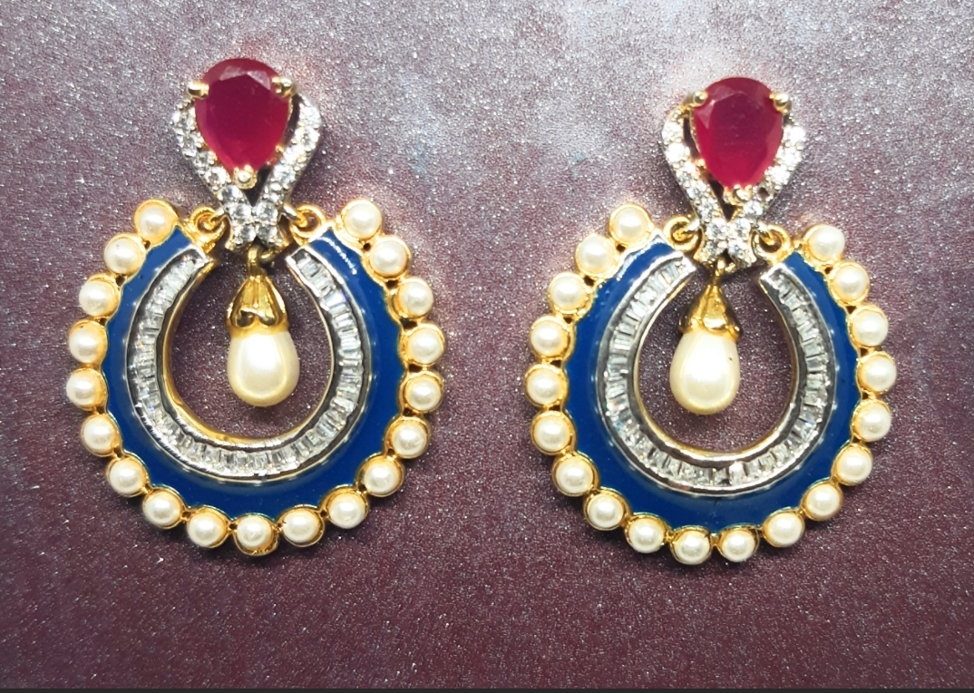 Vintage BIJOUX DESIGNS New York Headlight Faux Pearl Earrings - Ruby Lane