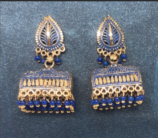 Buy Antique Handmade Blue Pearl Earring Jhumka Online.