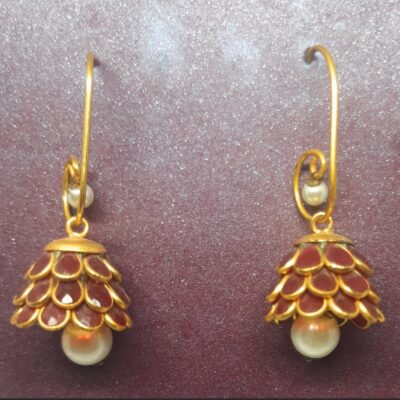 Buy Handmade Red Pearl Earring Jhumka Jewelry Online