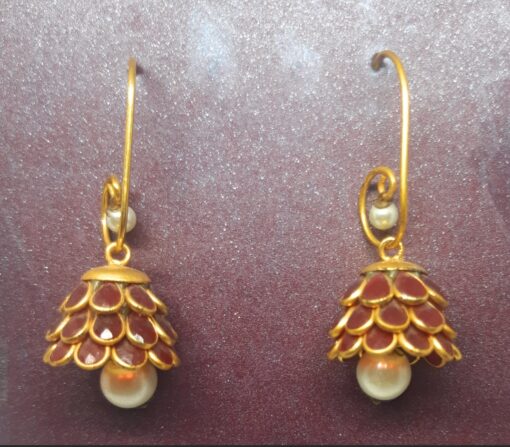 Buy Handmade Red Pearl Earring Jhumka Jewelry Online