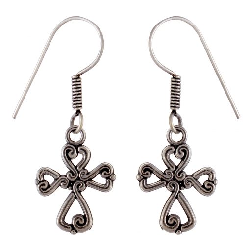 Handmade Cross Knot German Silver Earring